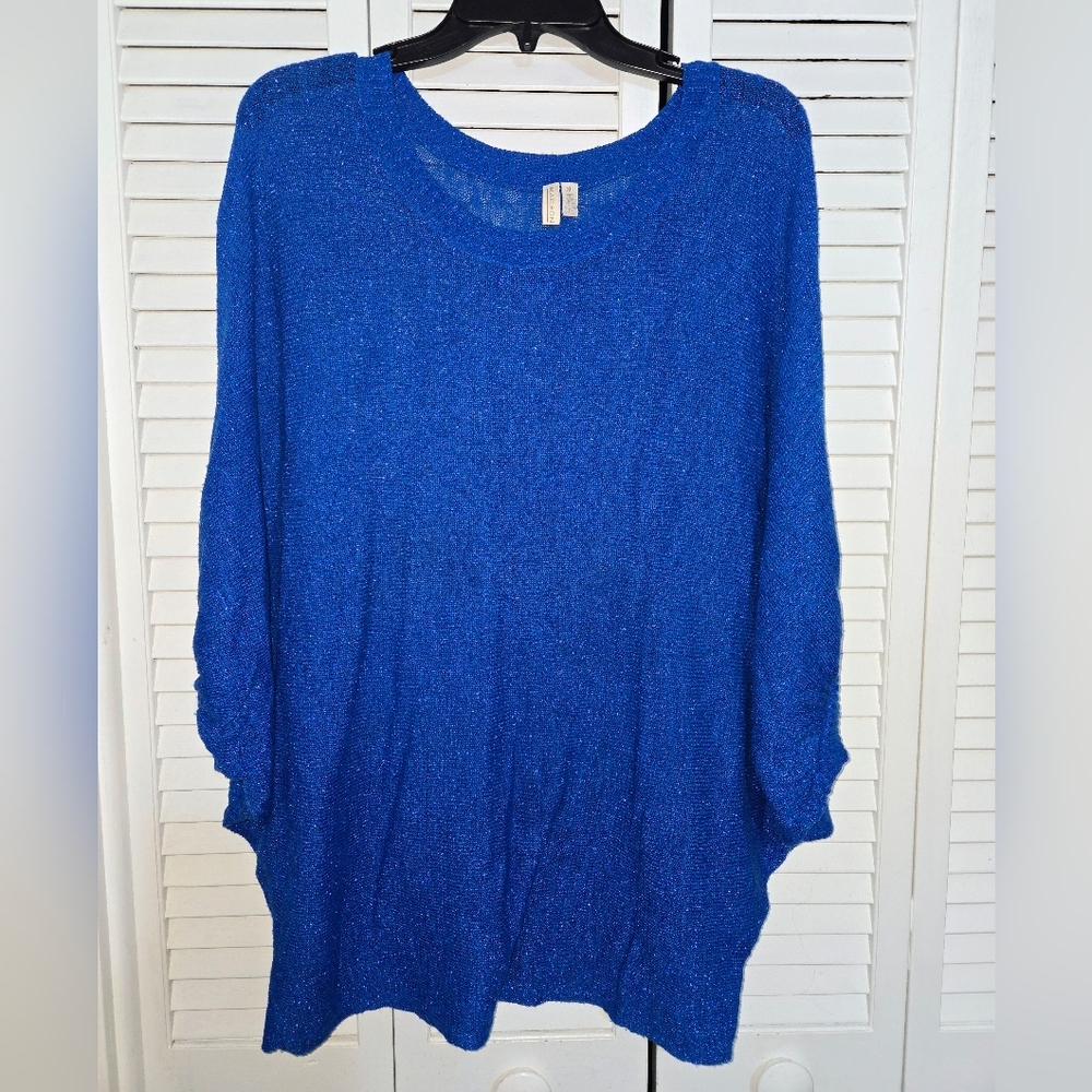 Madison Women's XL Blue Dolman Sleeve Knit Top